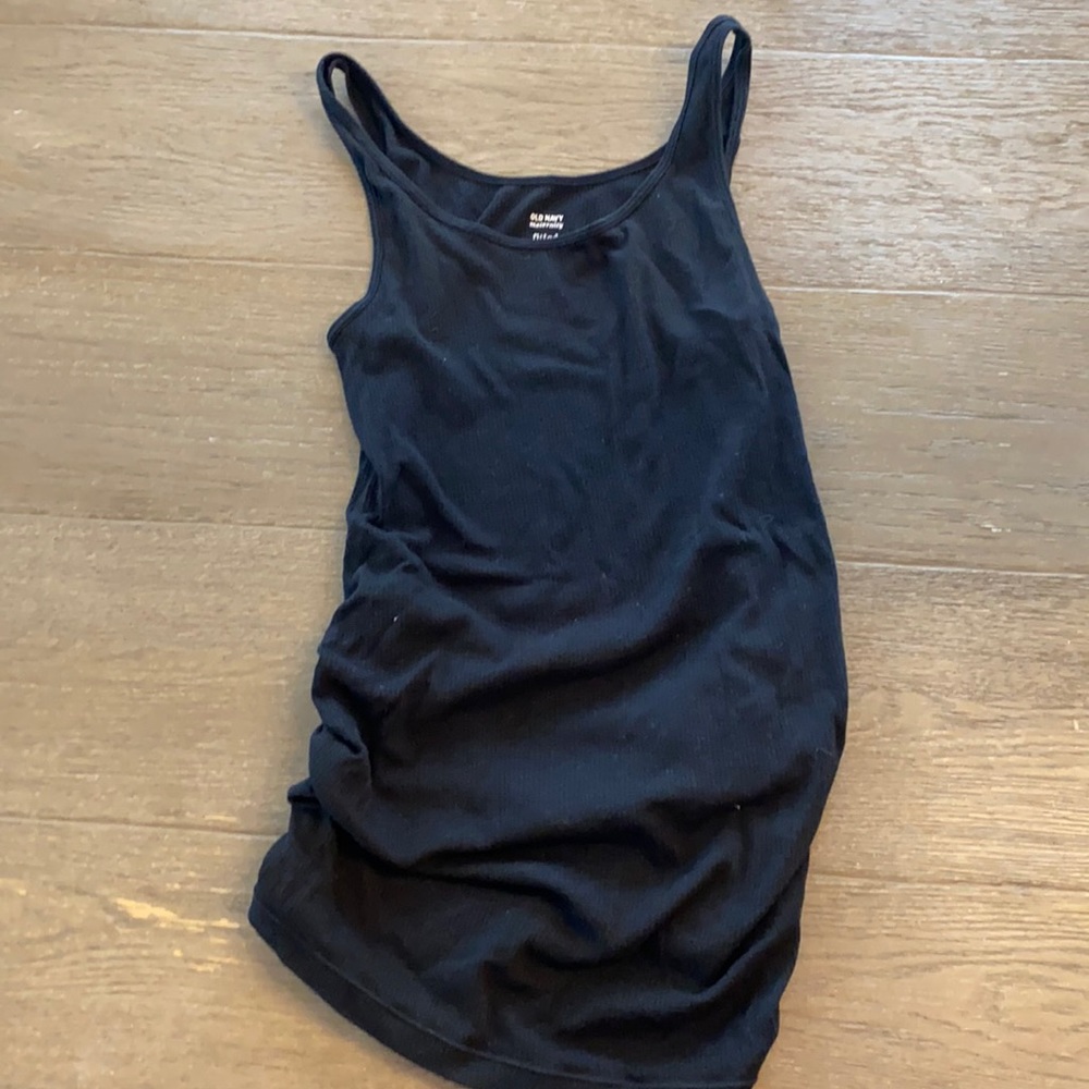 Ok Navy Maternity Fitted Ribbed Tank Top